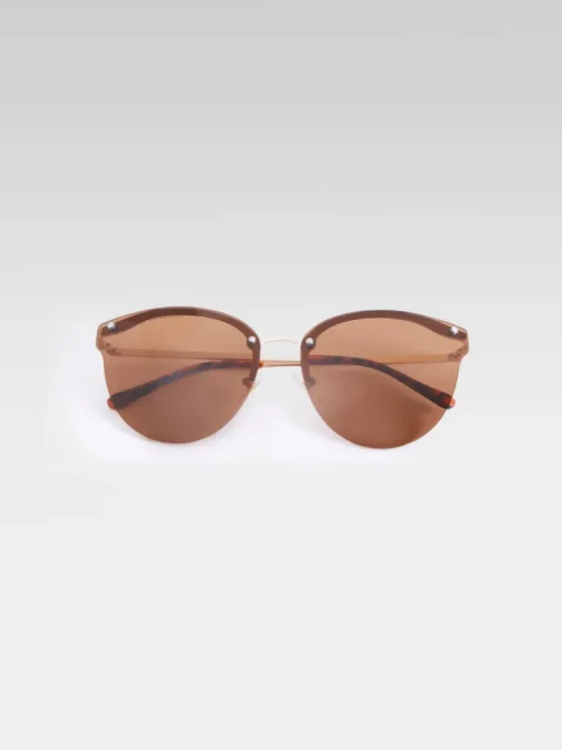Metal Cat Eye Rimless Sunglasses
