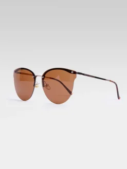 Metal Cat Eye Rimless Sunglasses