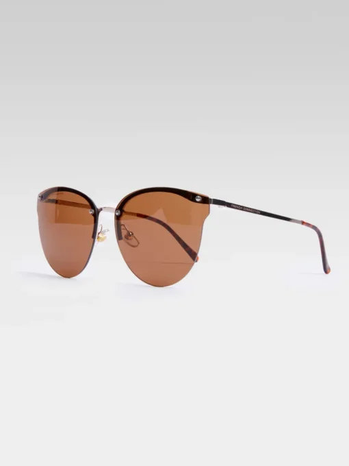 Metal Cat Eye Rimless Sunglasses