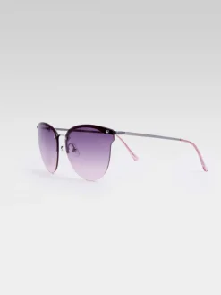 Metal Cat Eye Rimless Sunglass