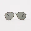 Metal D-Frame Rim Detailed Sunglasses