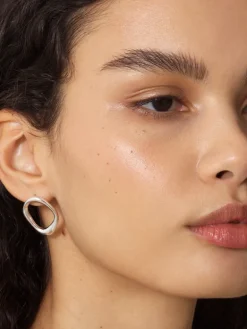 Organic Oval Stud Earrings