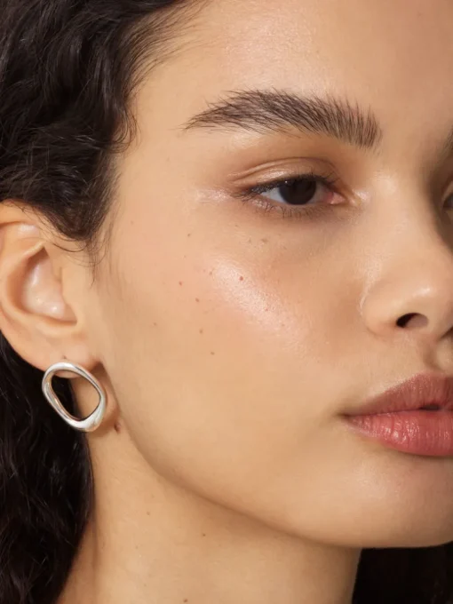Organic Oval Stud Earrings