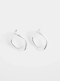 Organic Oval Stud Earrings
