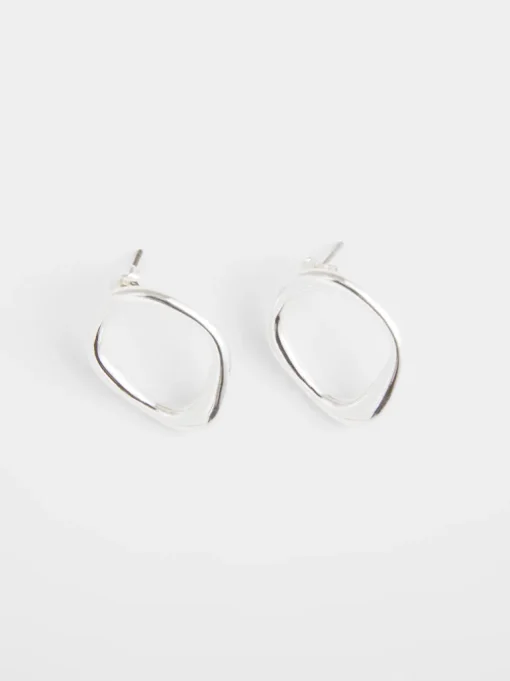 Organic Oval Stud Earrings