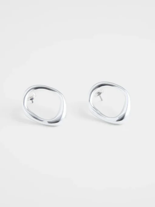 Organic Oval Stud Earrings
