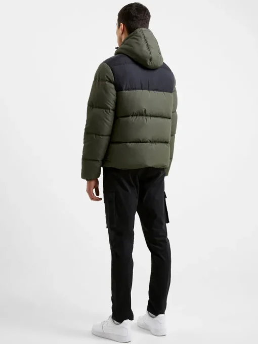 Padded Panel Hooded Mid Length Coat