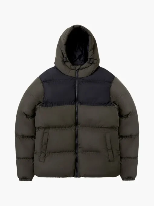 Padded Panel Hooded Mid Length Coat