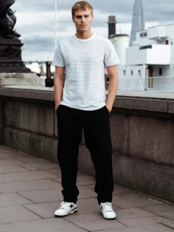 Peached Cotton Straight Leg Trousers