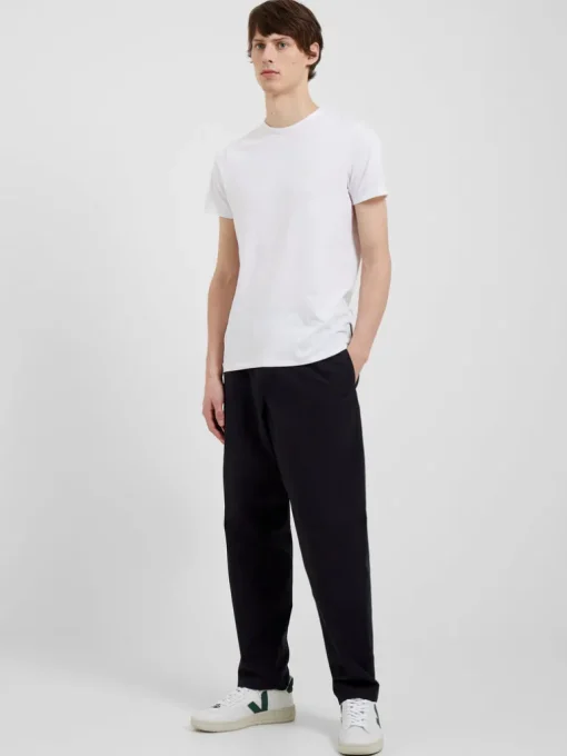 Peached Cotton Straight Leg Trousers