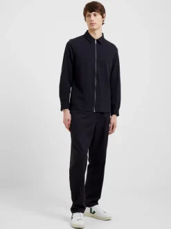 Popcorn Jersey Zip Through Shirt