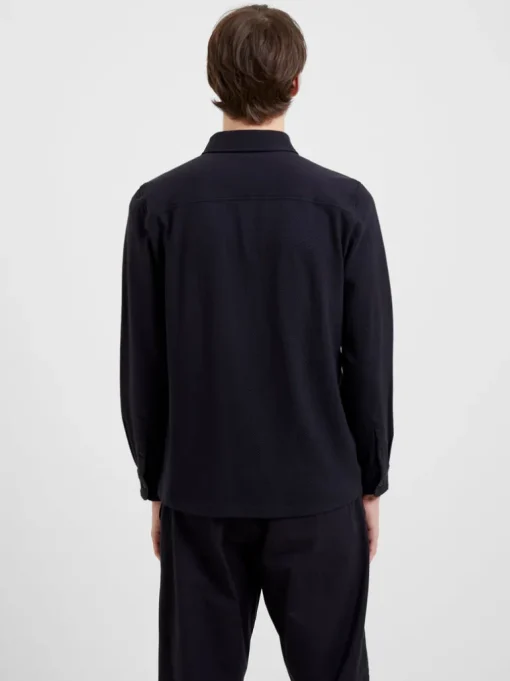 Popcorn Jersey Zip Through Shirt