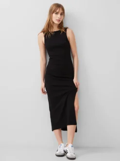 Rassia Cotton Slash Neck Midaxi Dress