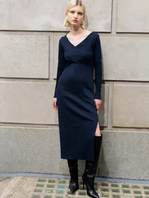 Rassia Rib Crossover Dress