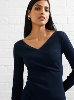 Rassia Rib Crossover Dress