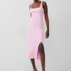 Rassia Rib Square Neck Midi Dress