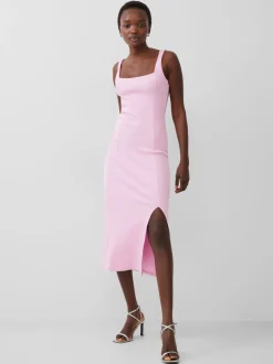 Rassia Rib Square Neck Midi Dress