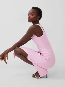 Rassia Rib Square Neck Midi Dress