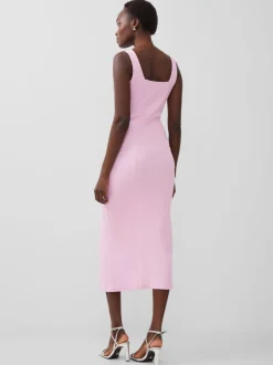 Rassia Rib Square Neck Midi Dress