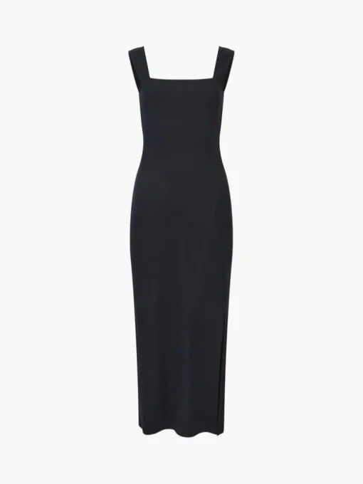 Rassia Rib Square Neck Midi Dress