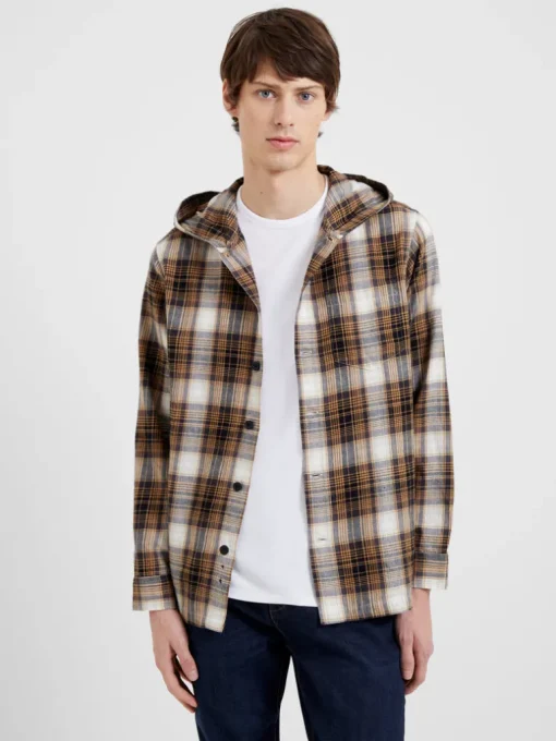 Relaxed Hooded Check Shirt