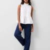 Rhodes Poplin Peplum Top