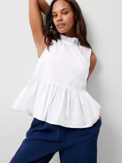 Rhodes Poplin Peplum Top