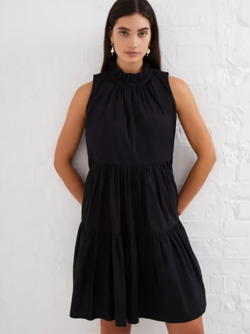 Rhodes Poplin Sleeveless Tiered Mini Dress
