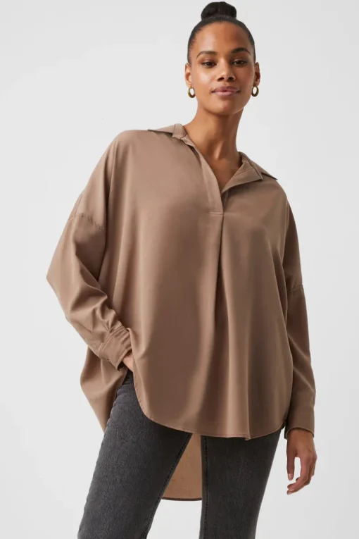 Rhodes Recycled Crepe Popover Shirt