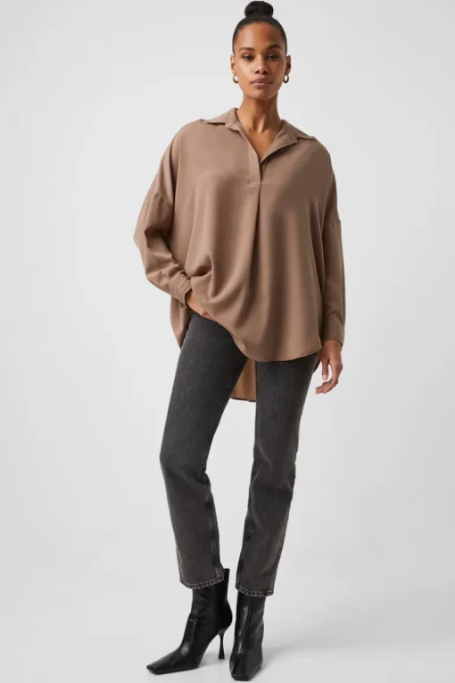 Rhodes Recycled Crepe Popover Shirt
