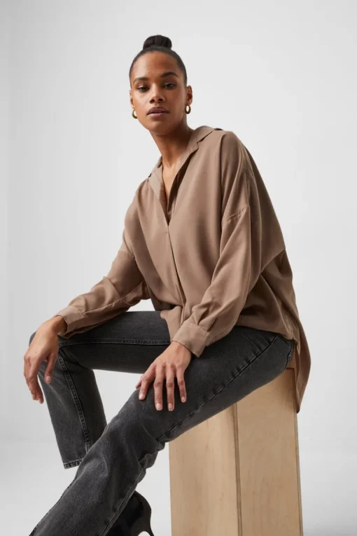Rhodes Recycled Crepe Popover Shirt