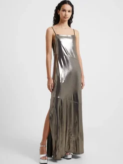 Ronja Liquid Metal Maxi Slip Dress
