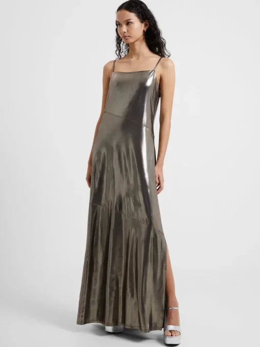 Ronja Liquid Metal Maxi Slip Dress
