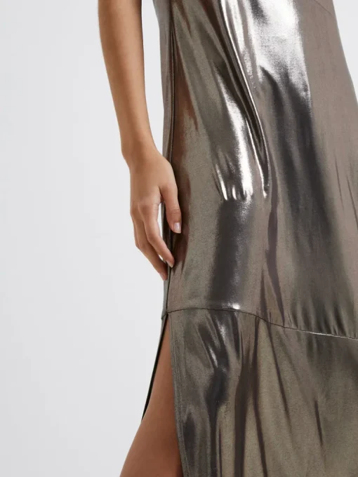 Ronja Liquid Metal Maxi Slip Dress