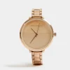 Rose Gold Tone Bracelet Watch with Rose Gold Dial