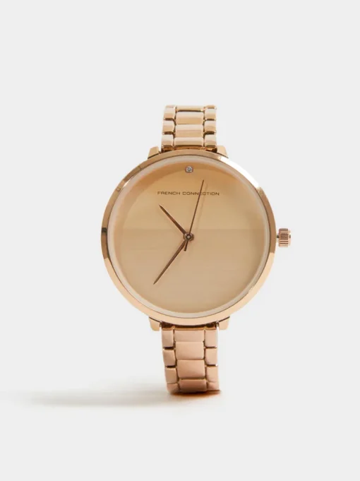 Rose Gold Tone Bracelet Watch with Rose Gold Dial