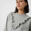 Ruffle Crew Neck Sweatshirt