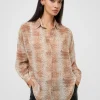 Snake Smooth Georgette Popover Shirt