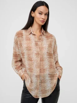 Snake Smooth Georgette Popover Shirt