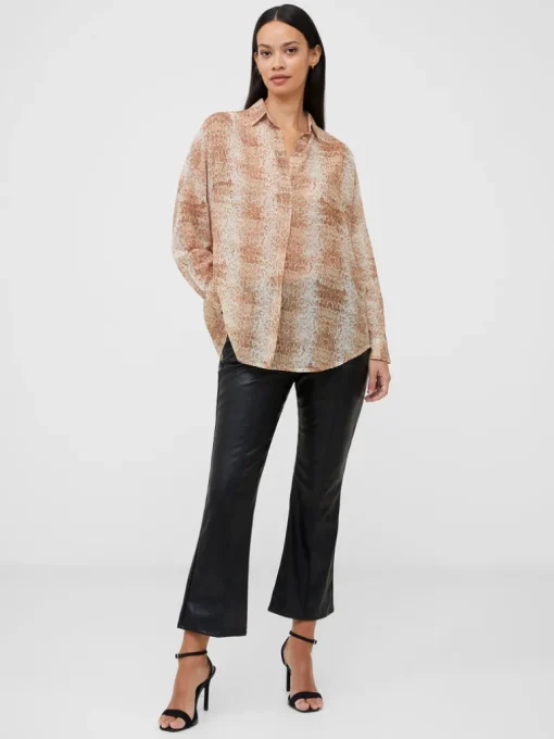 Snake Smooth Georgette Popover Shirt