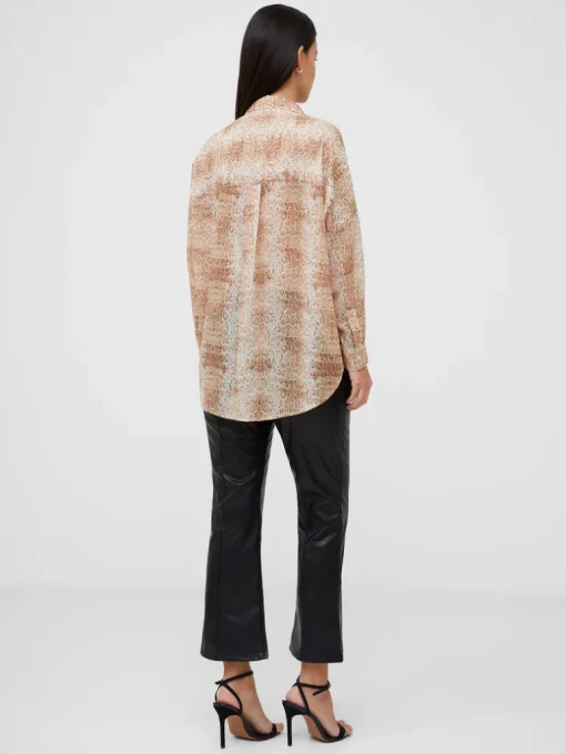 Snake Smooth Georgette Popover Shirt