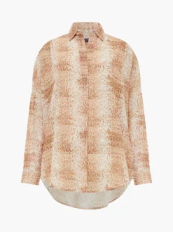 Snake Smooth Georgette Popover Shirt