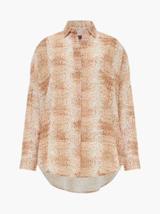 Snake Smooth Georgette Popover Shirt