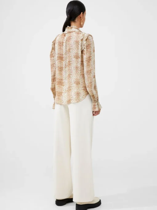 Snake Smooth Georgette Ruffle Shirt