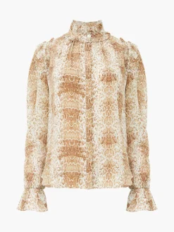Snake Smooth Georgette Ruffle Shirt