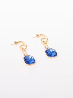 Square Stone Link Earrings