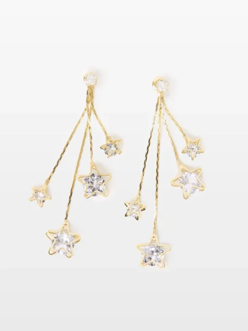 Star Diamante Cascade Earrings