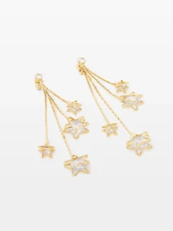 Star Diamante Cascade Earrings