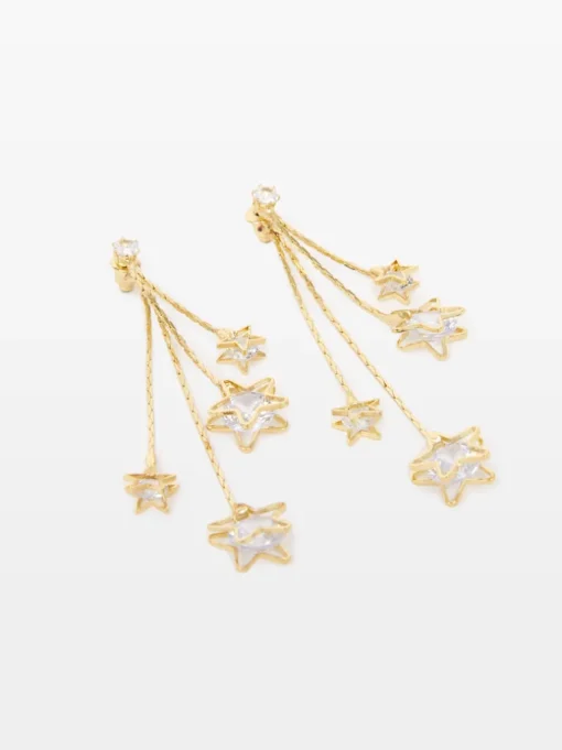 Star Diamante Cascade Earrings
