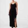 Strappy Plisse Jersey Maxi Dress